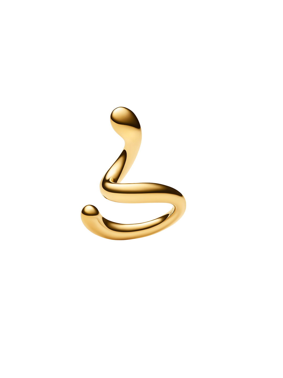 Coil Whirl Ear Cuff  - Yellow Gold