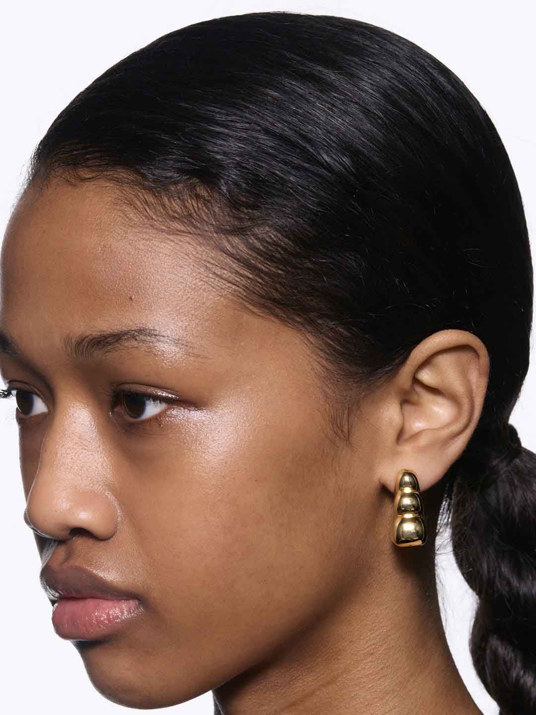 Bogota Pierced Earring Medium - Yellow Gold