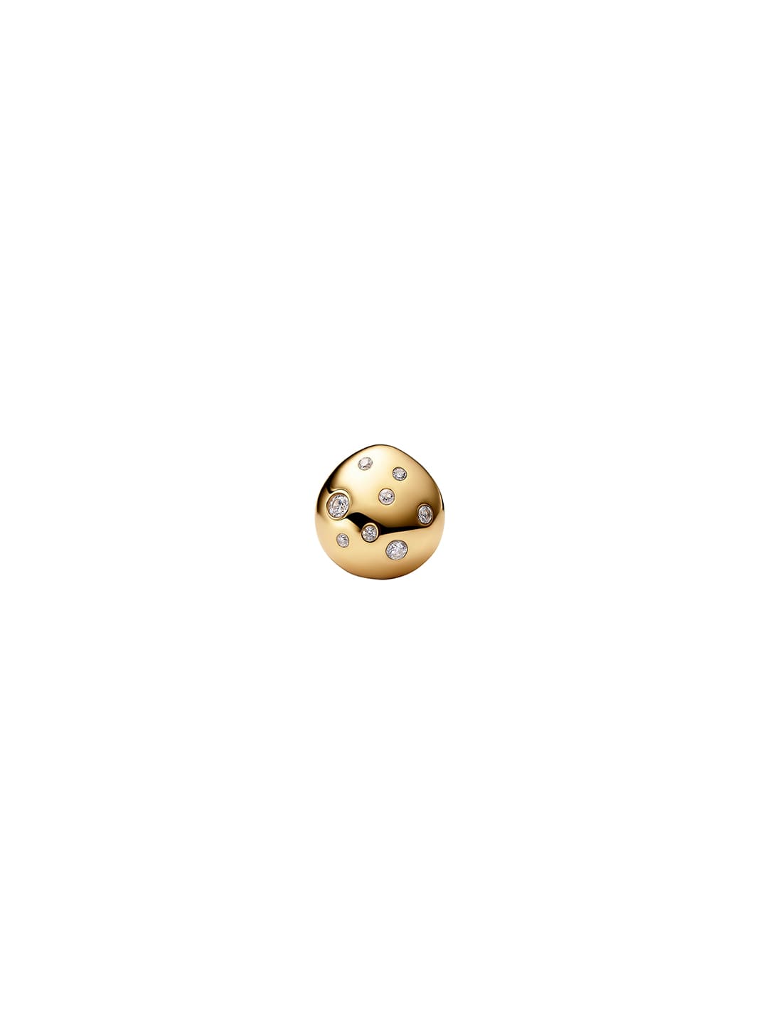Flynn Popcorn Huggie Pierced Earring - Yellow Gold