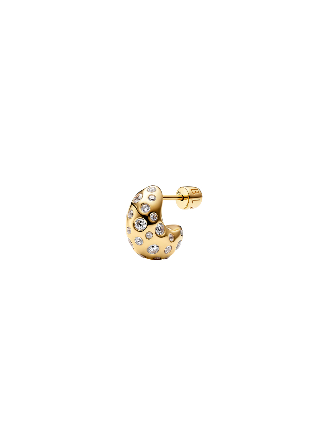Tryvann Popcorn Pierced Earring - Yellow Gold