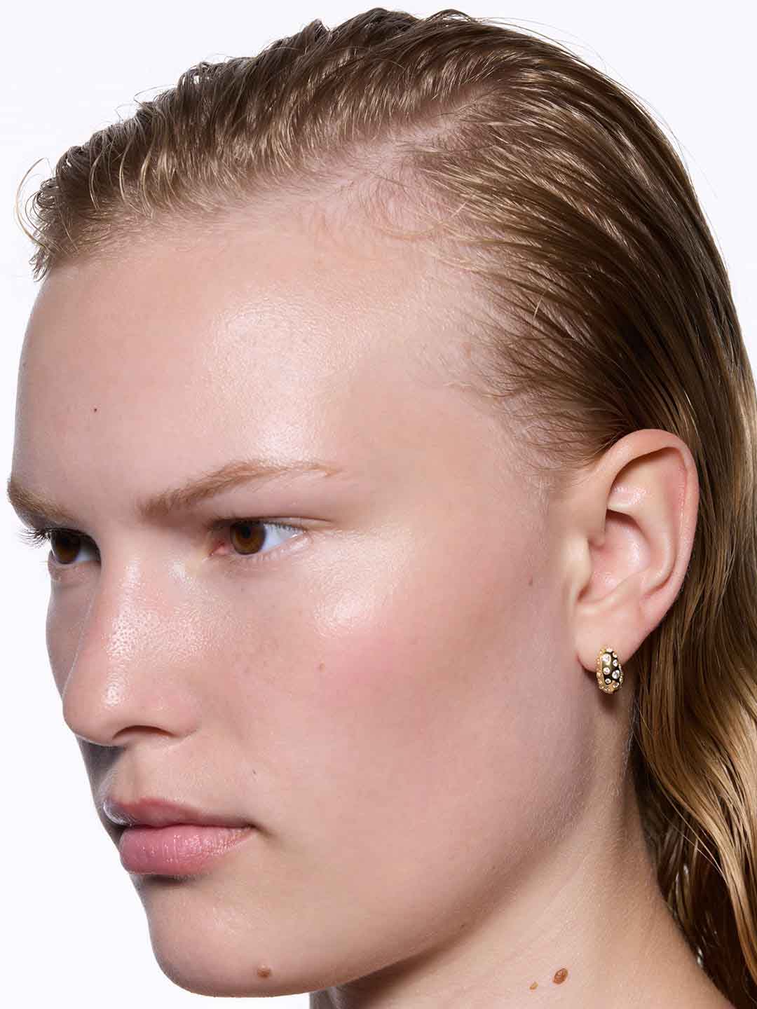Tryvann Popcorn Pierced Earring - Yellow Gold
