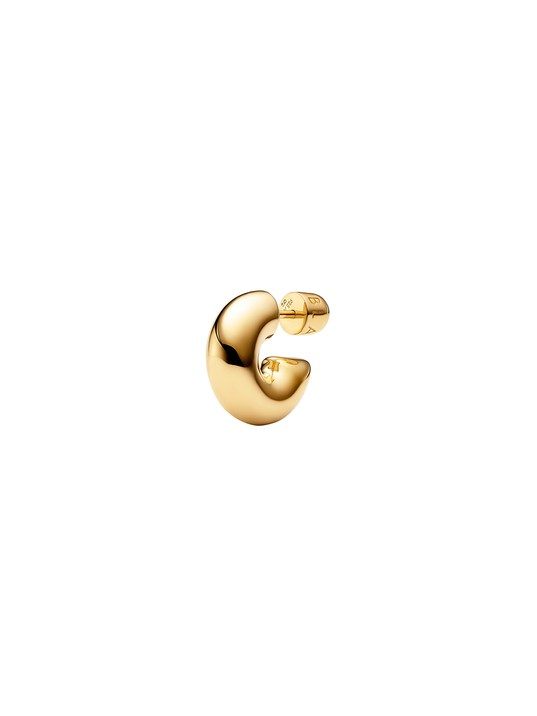 Prima Hoop Pierced Earring Medium  - Yellow Gold