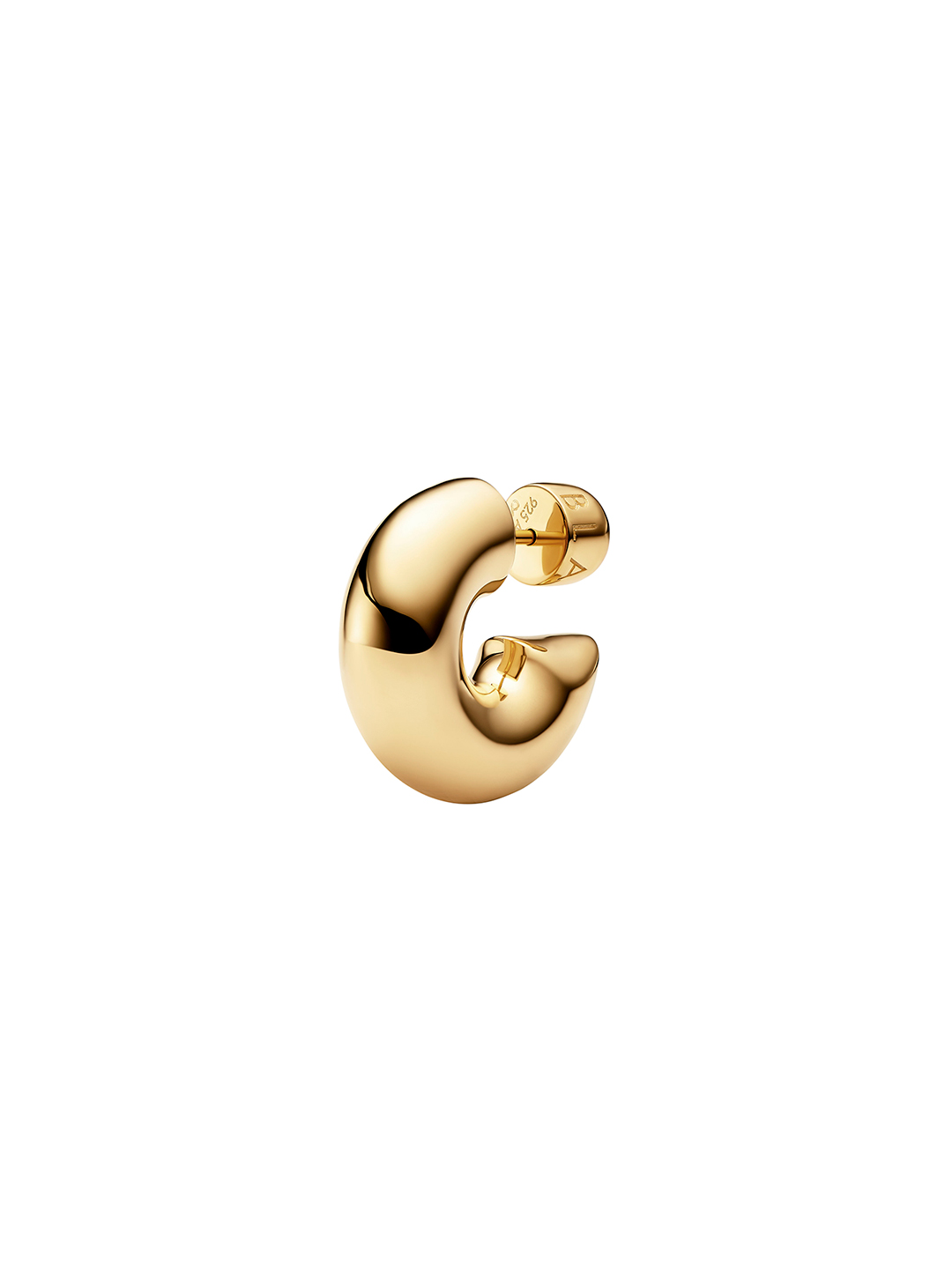 Prima Hoop Pierced Earring Large  - Yellow Gold