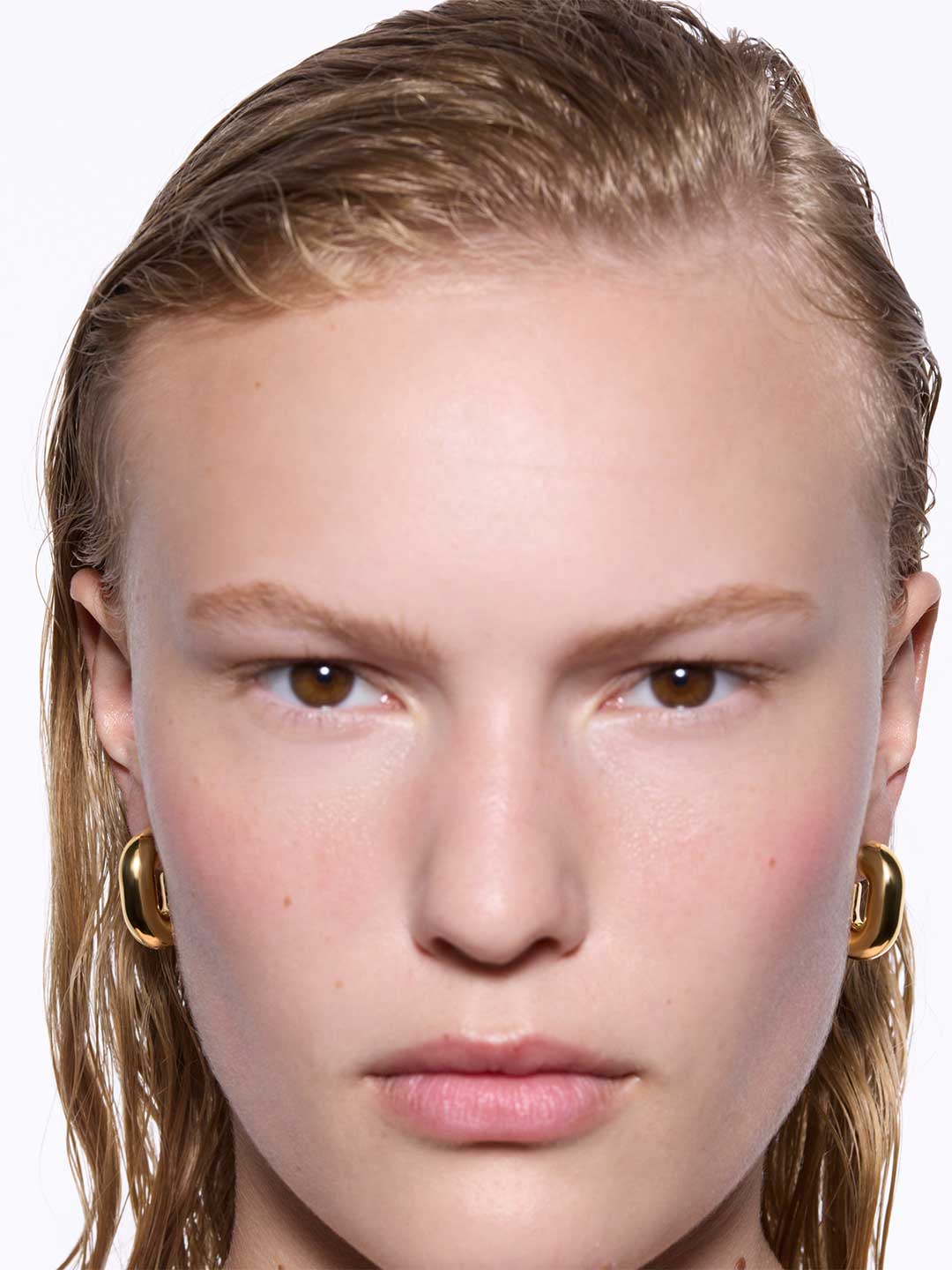 Forma Hoop Pierced Earring Large - Yellow Gold