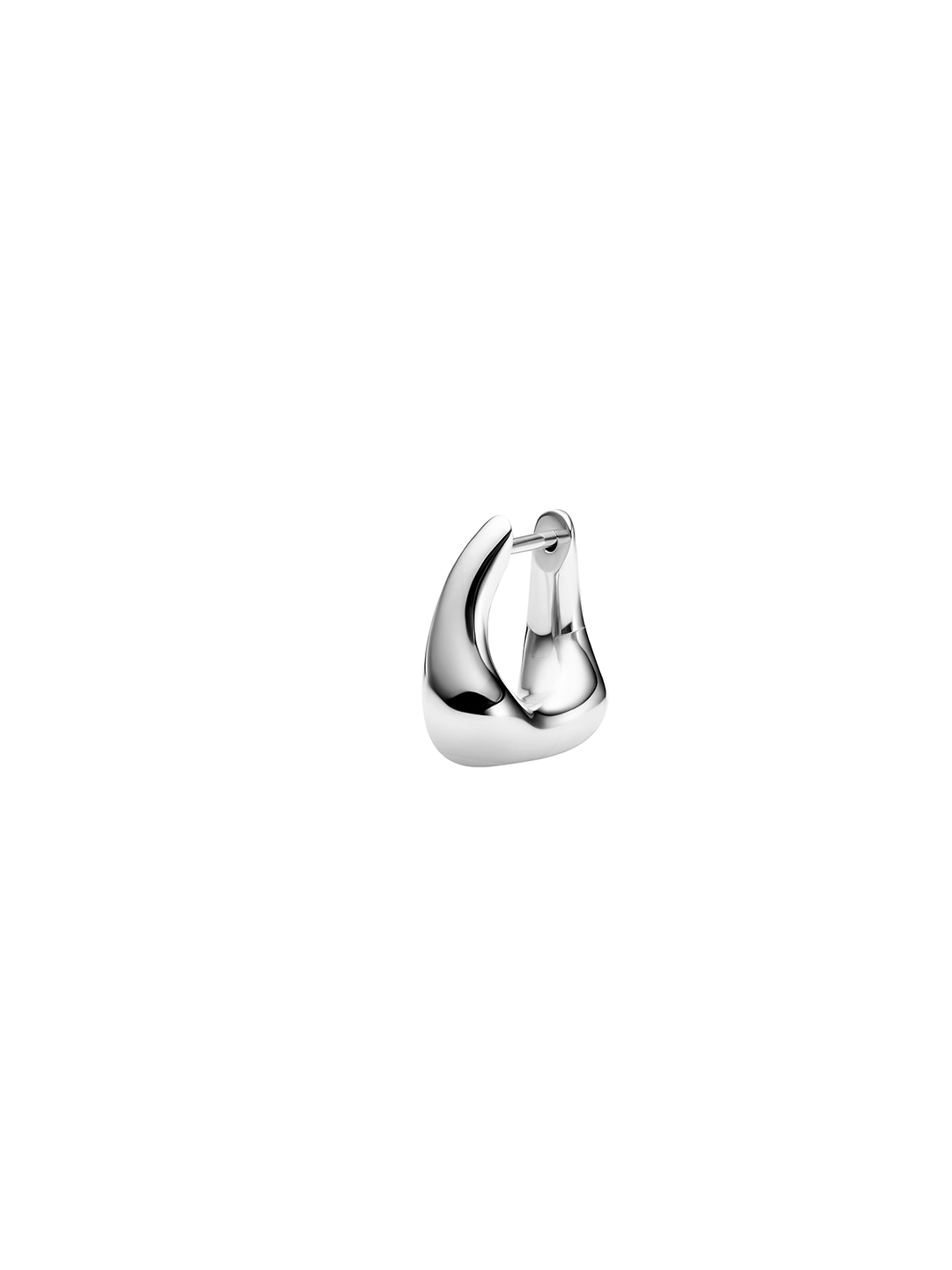 Satchel Bend Huggie Pierced Earring  - Silver