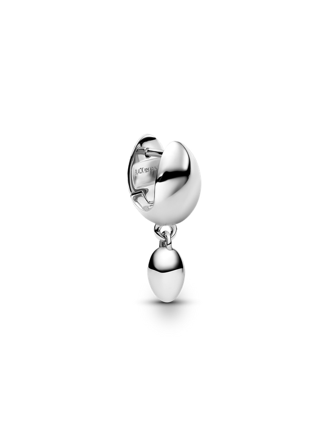 Finney Drop Huggie Piereced Earring - Silver