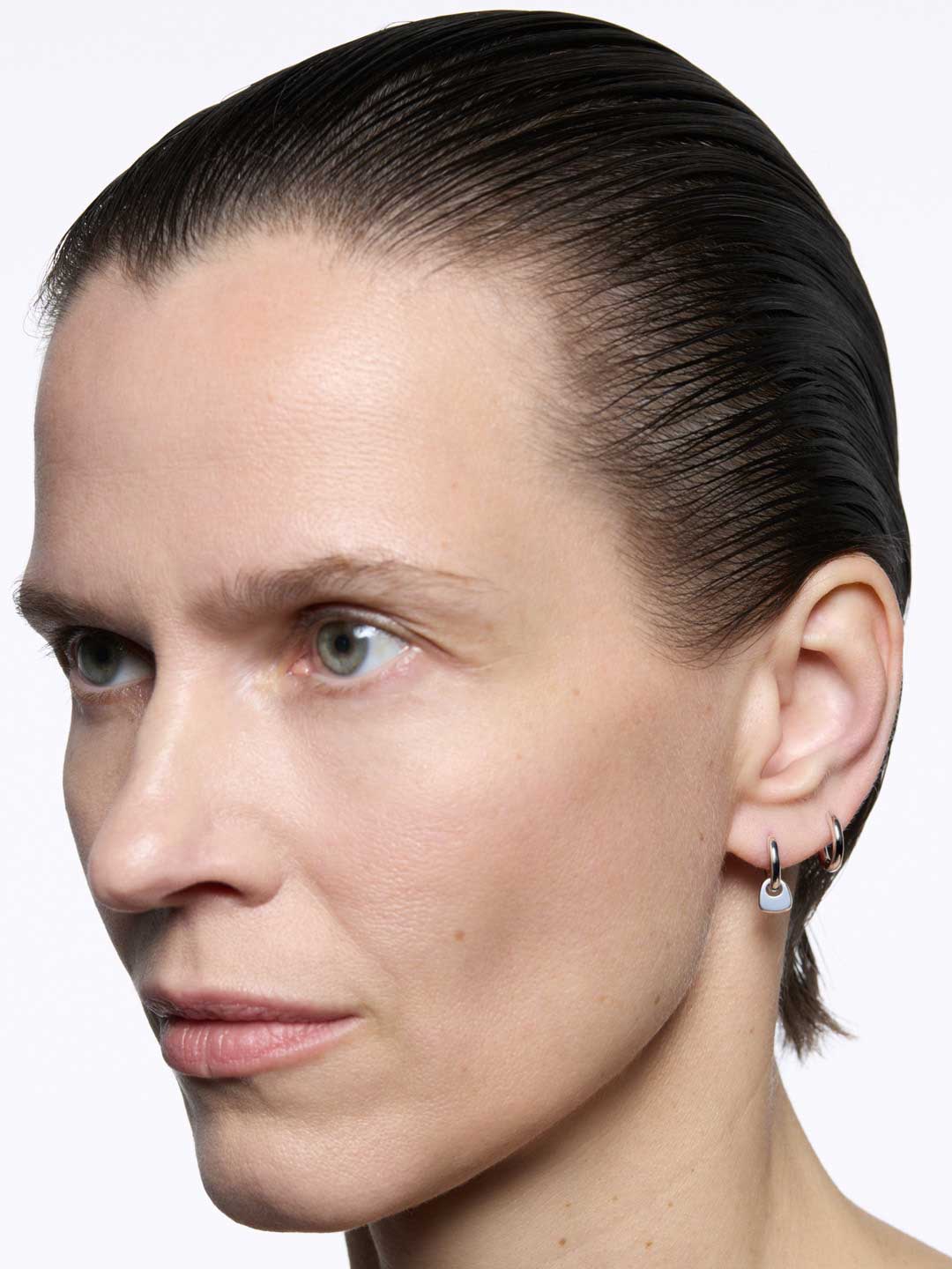 Tote Mini Huggie Pierced Earring - Silver