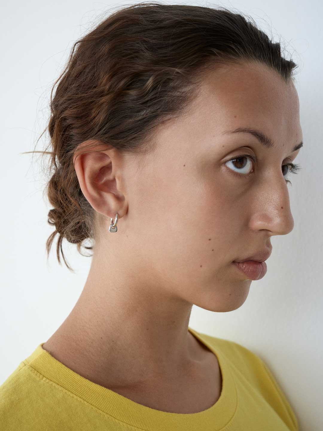 Tote Mini Huggie Pierced Earring - Silver