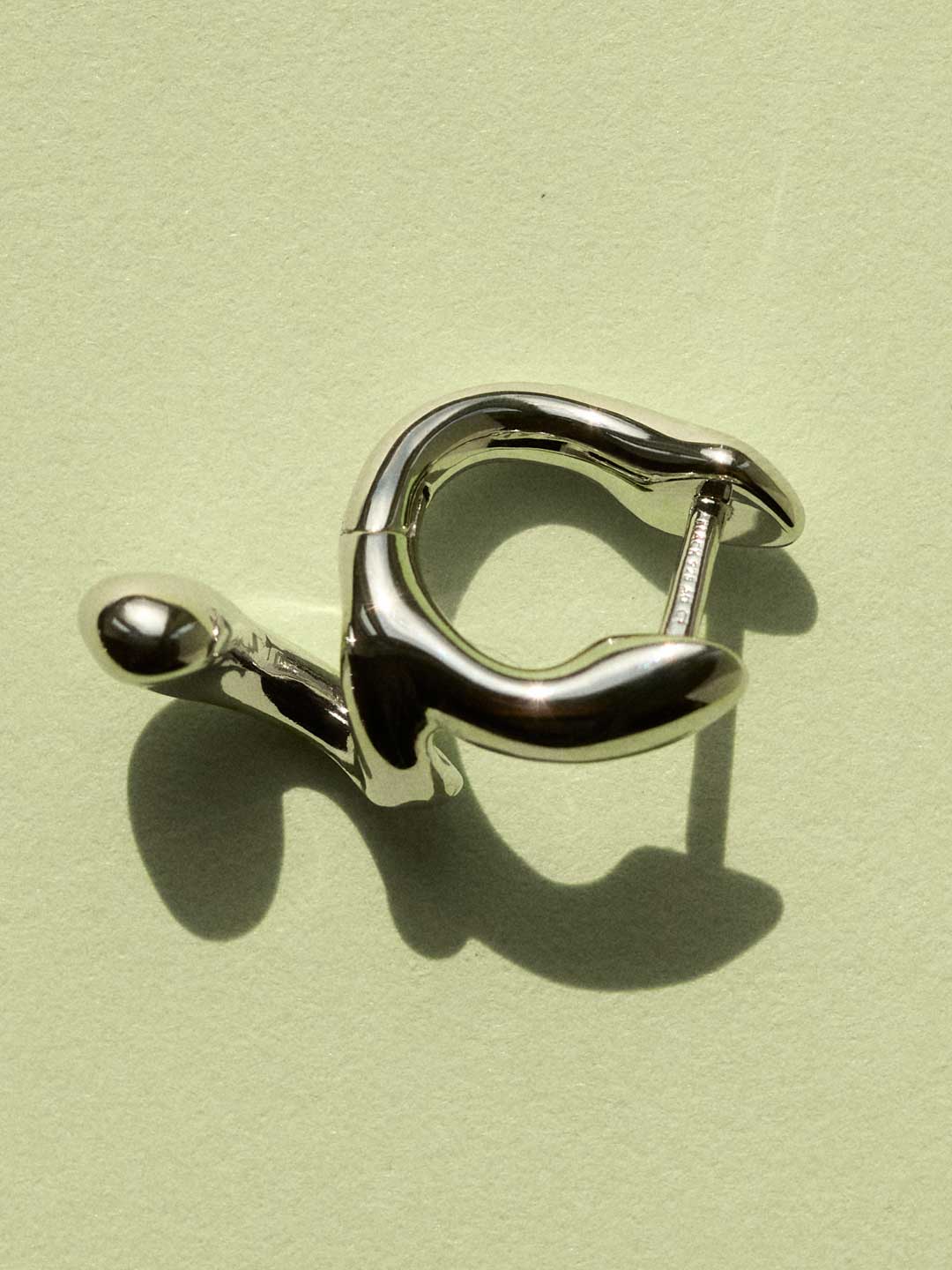 Coily Huggie Pierced Earring - Silver