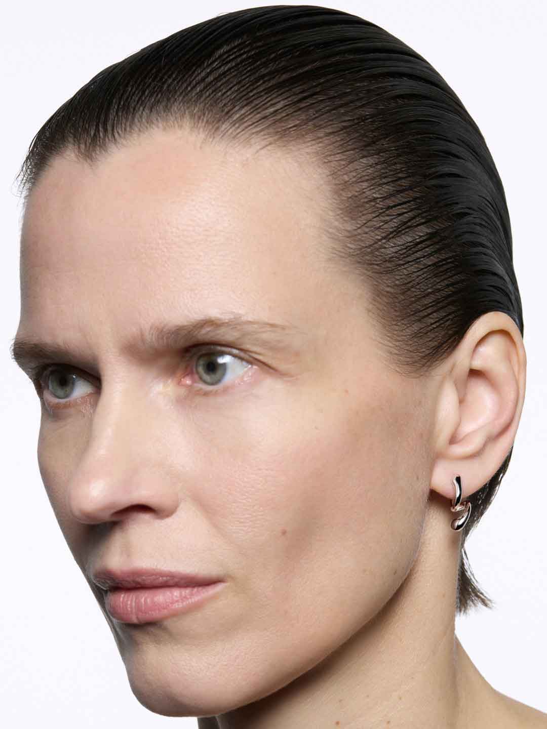 Coily Huggie Pierced Earring - Silver