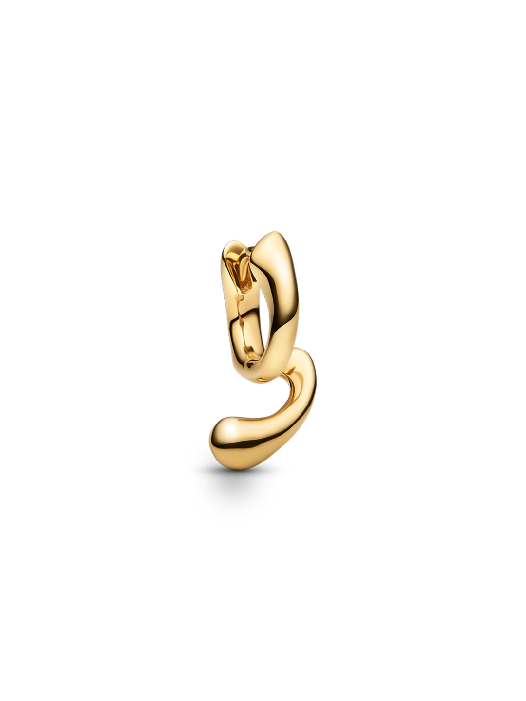Coily Huggie Pierced Earring - Yellow Gold