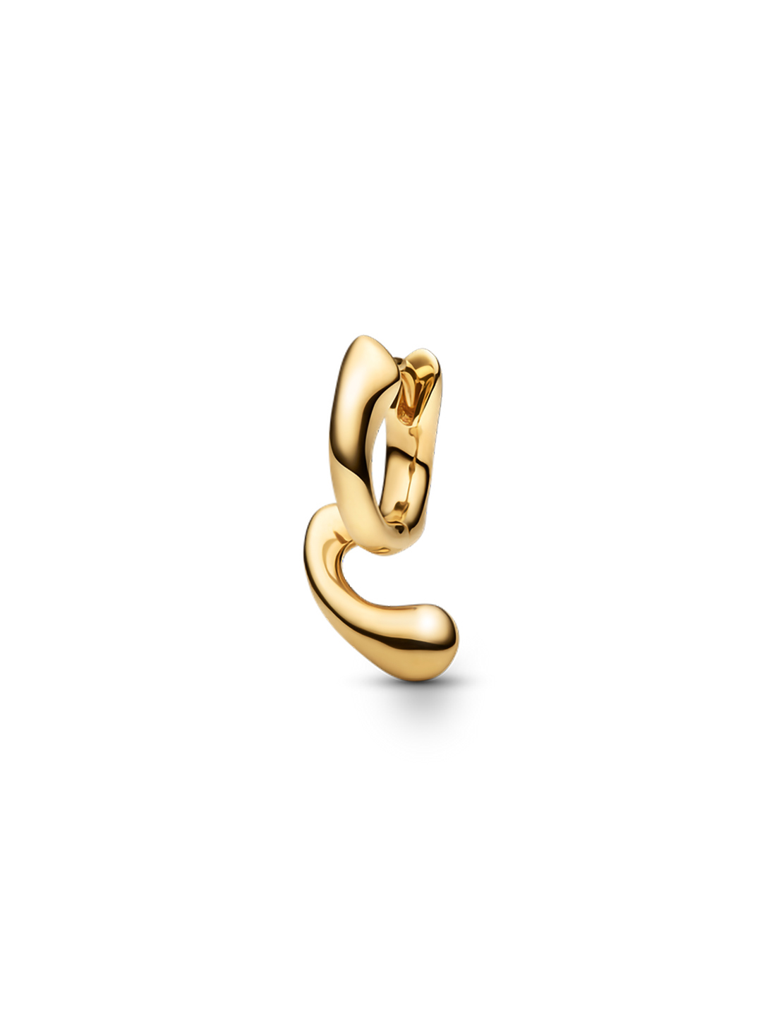 Coily Huggie Pierced Earring - Yellow Gold