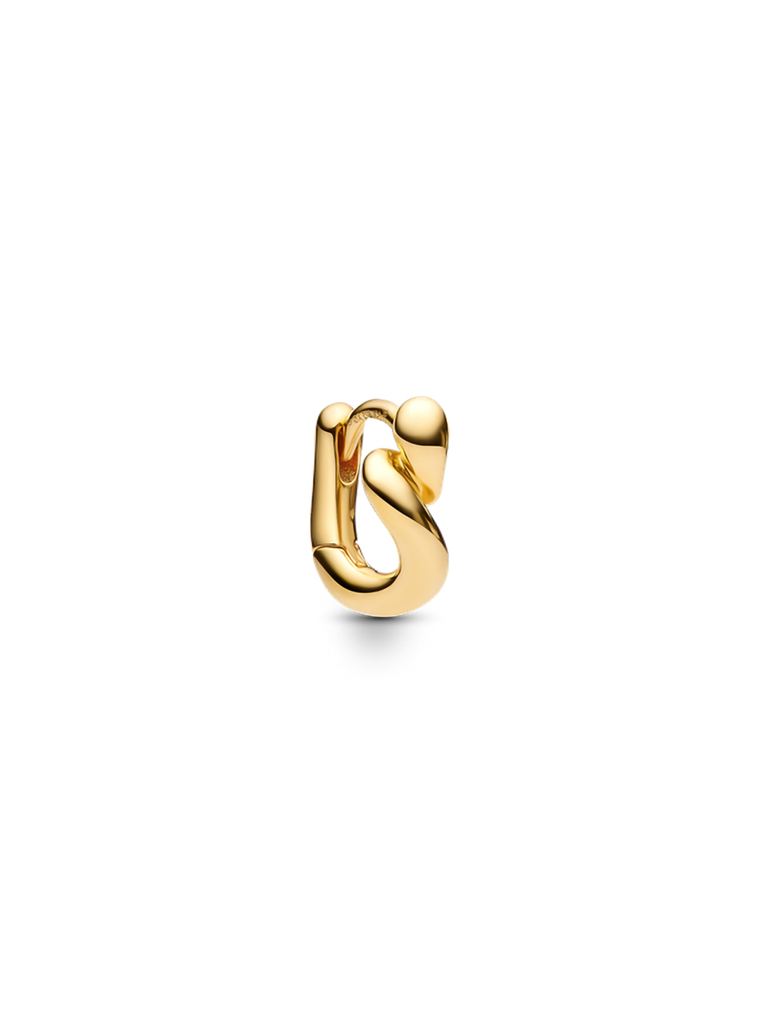 Whirl Huggie Pierced Earring - Yellow Gold