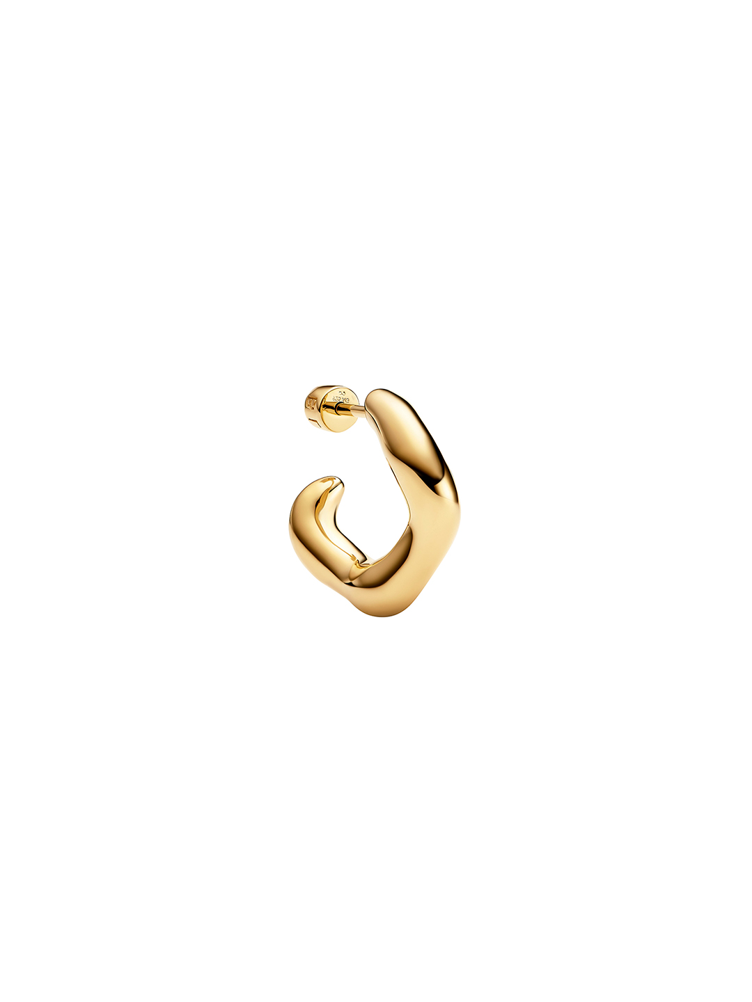 Anil Hoop Pierced Earring Small   - Yellow Gold