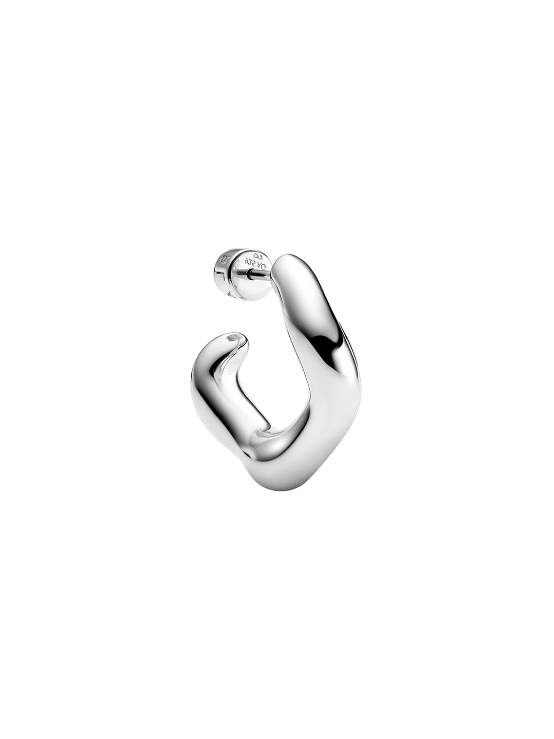 Anil Hoop Pierced Earring Large   - Silver