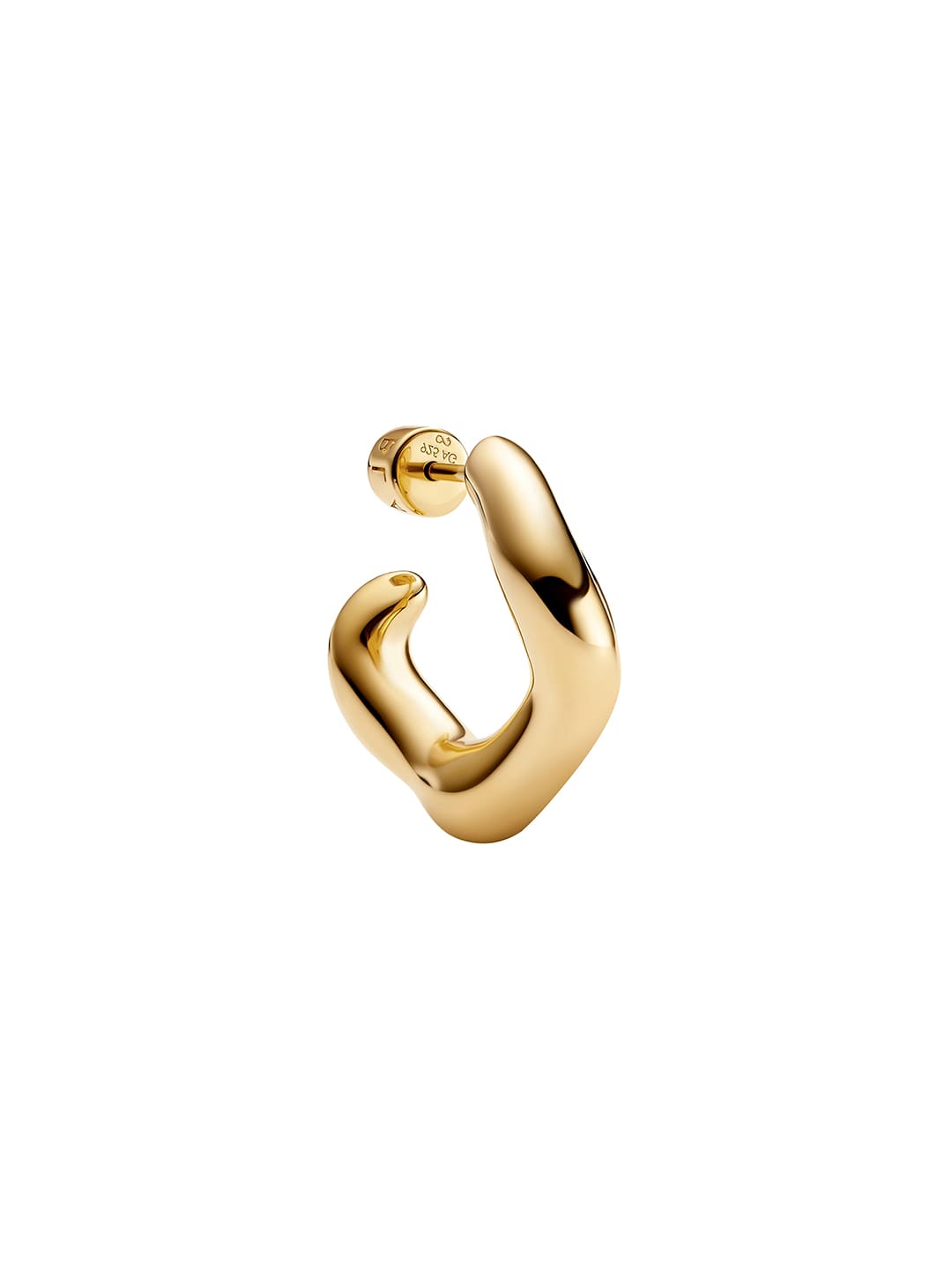 Anil Hoop Pierced Earring Large   - Yellow Gold