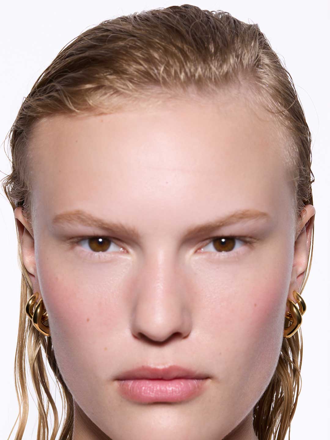 Anil Hoop Pierced Earring Large - Yellow Gold