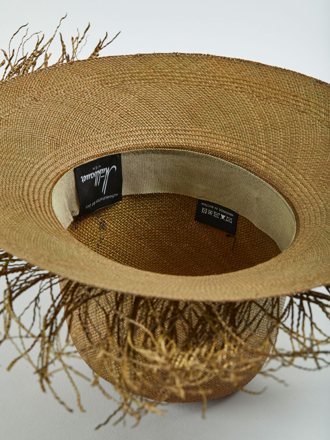 BRIT GIGI Long Fringe Capeline Hat - Khaki