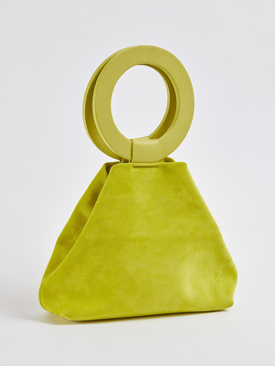 Mini Slouch Circle Handle Foldover - Acid Green