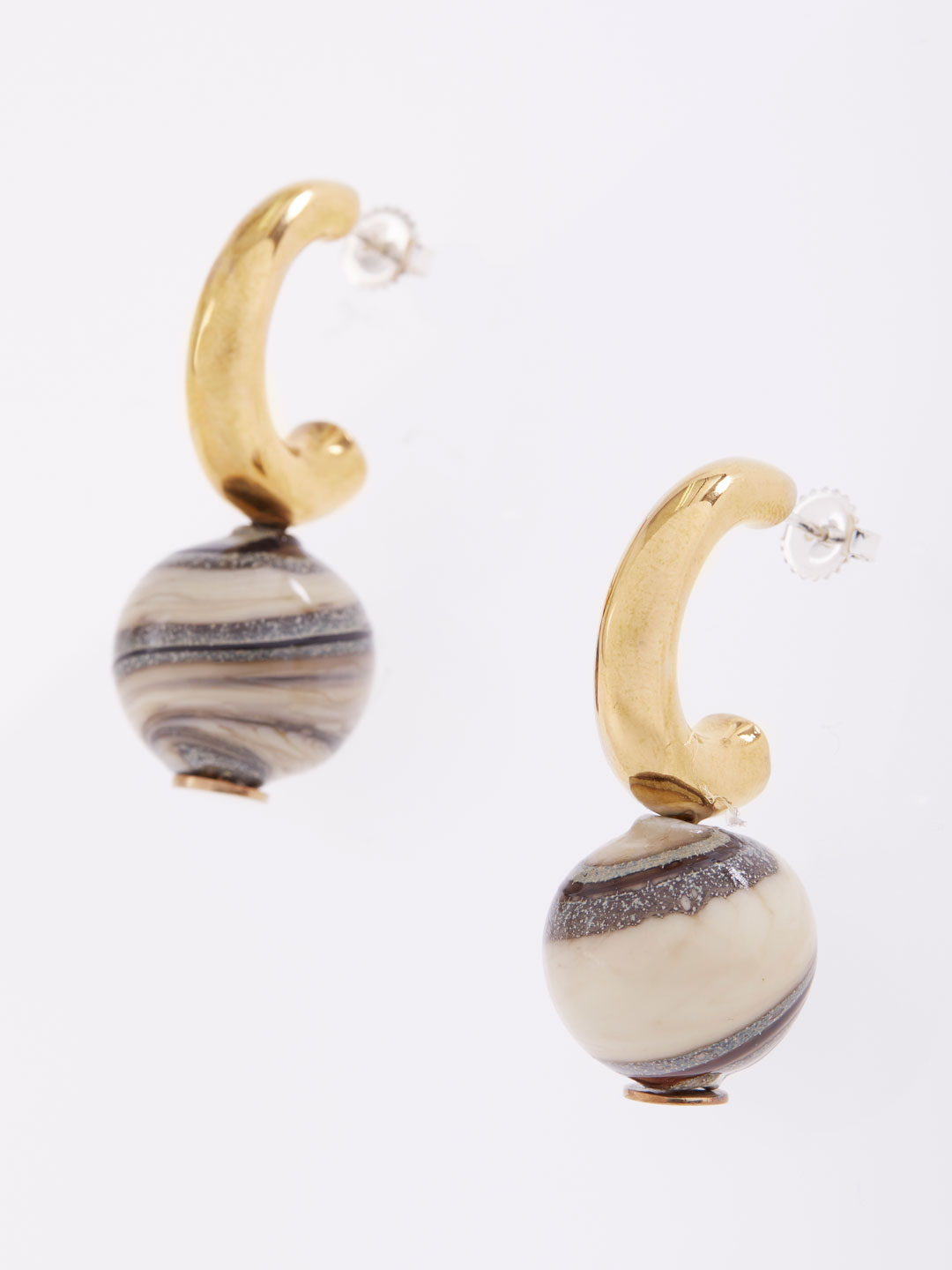C-Curve Hoops Pierced Earrings - Multi