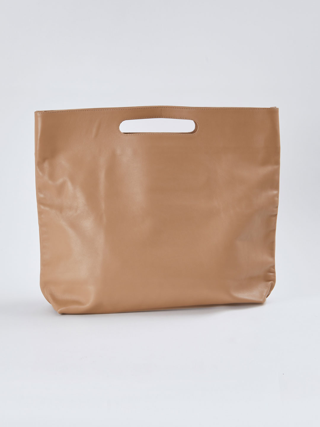 Slouch Foldover Bag - Light Brown
