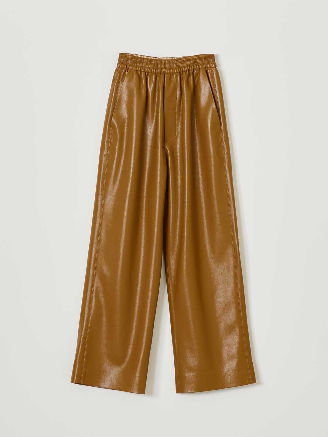 ODESSA / Vegan Leather Casual Pants - Brown