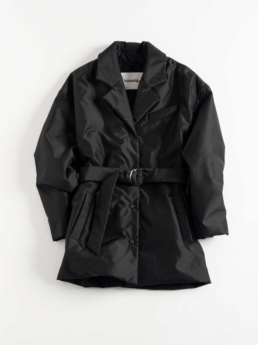LIBAN / Nylon Canvas Belted Jacket - Black