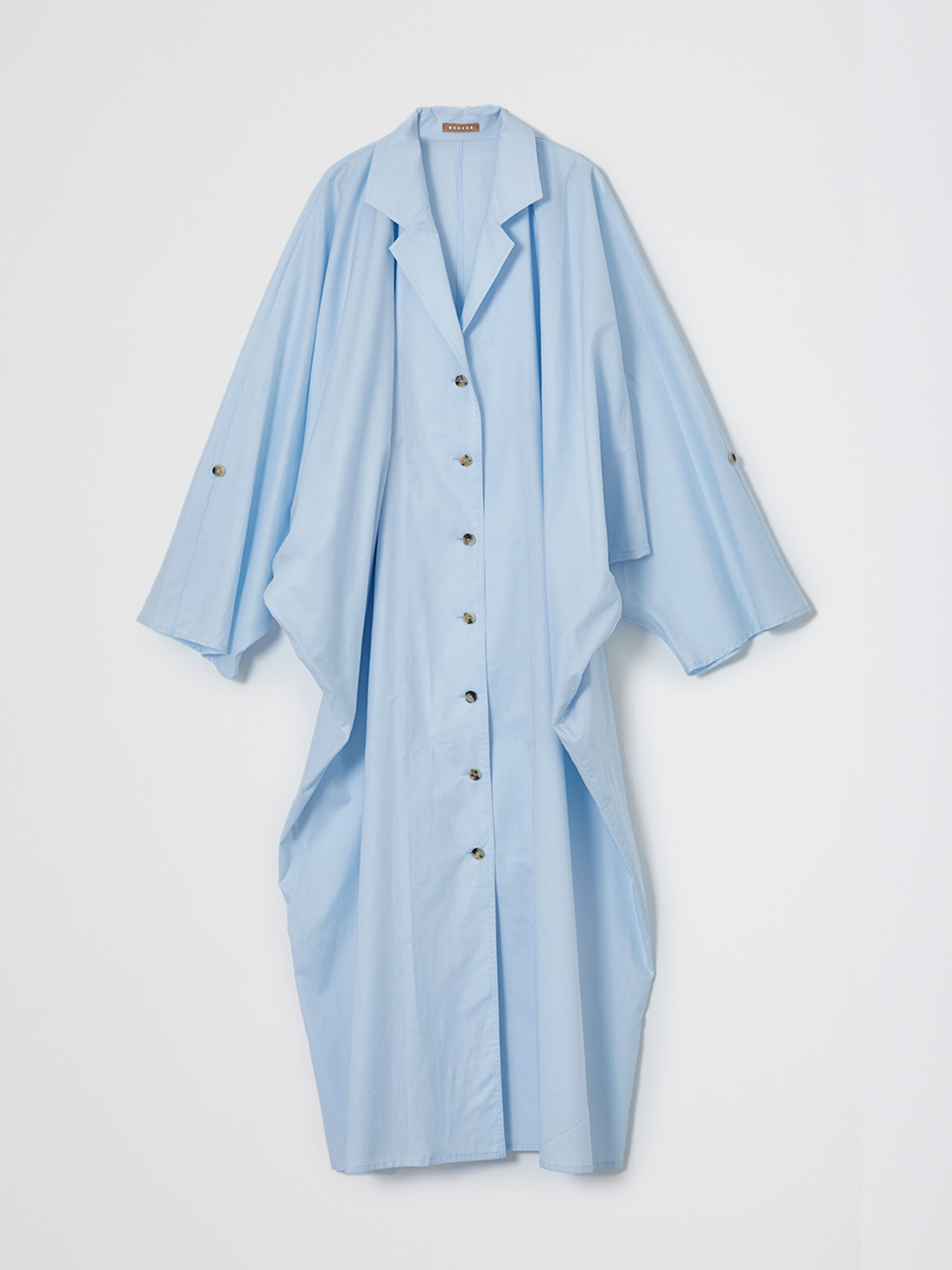 Light Poplin Shirt Dress - Light Blue