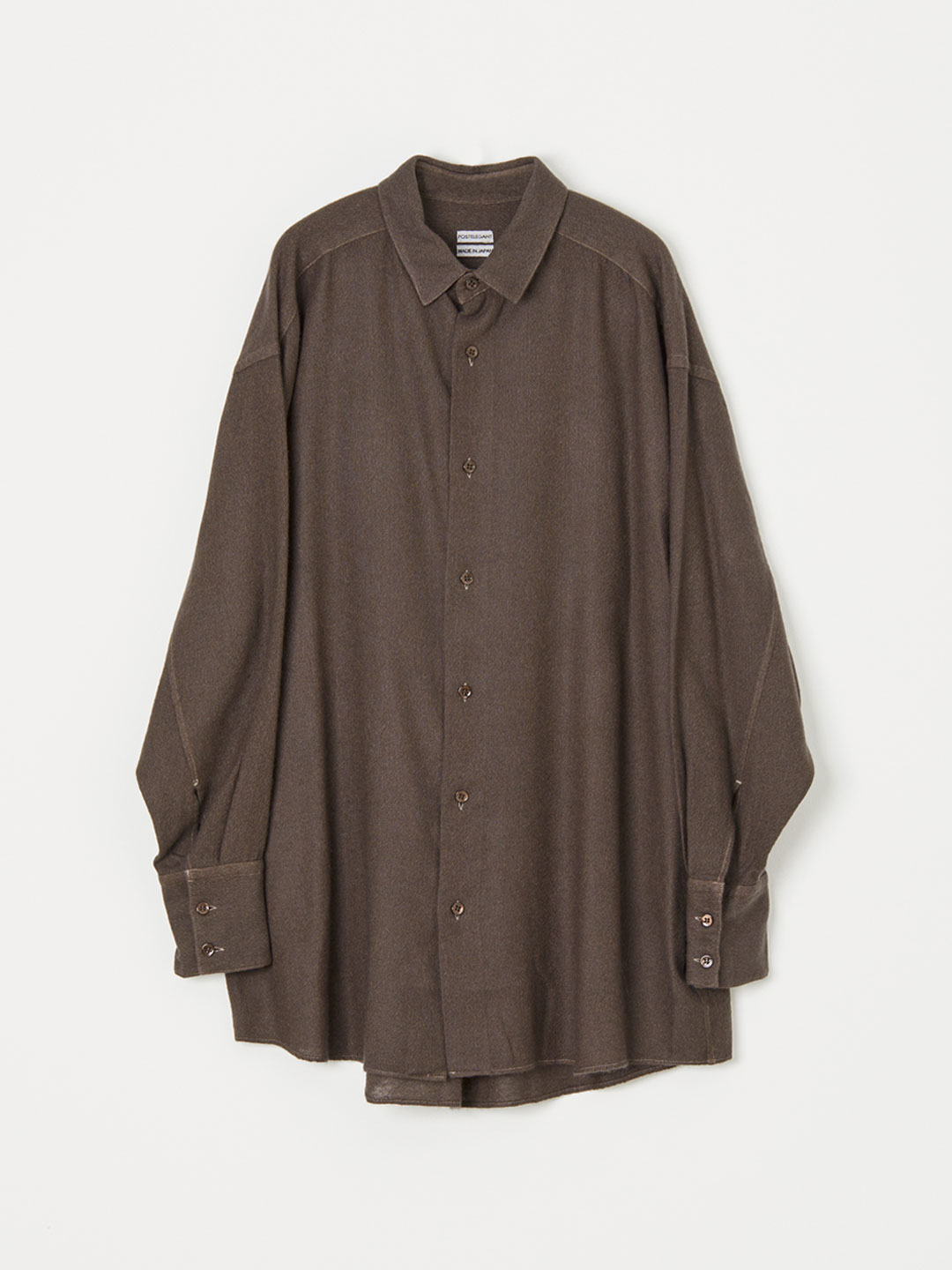 No 0175 Cashmere WASHI Paper Gauze Shirt  - Dark Brown