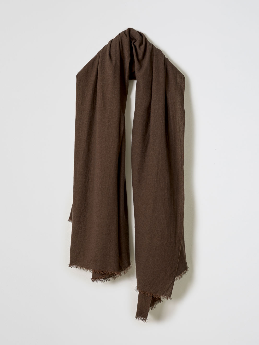 No 0176 Cashmere WASHI Paper Gauze Stole - Dark Brown