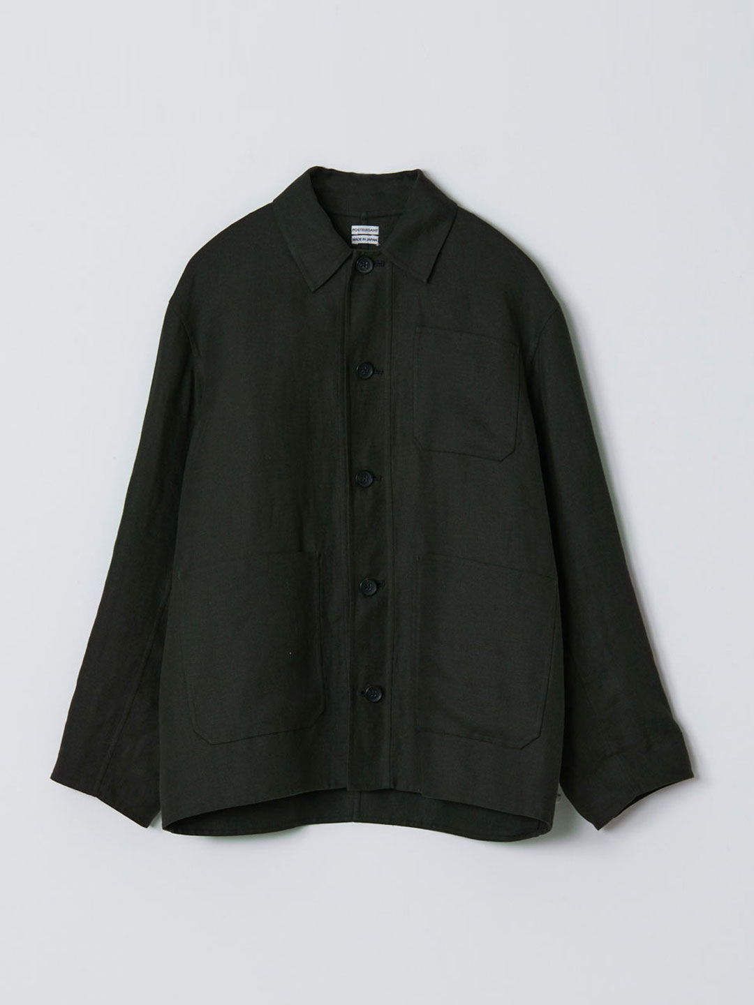 No 0204 Linen Rever Work Jacket - Dark Green