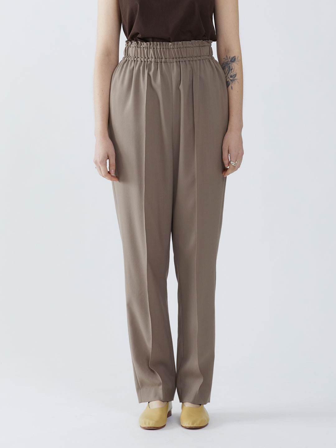 No.0144 Wool Easy Trousers - Brown