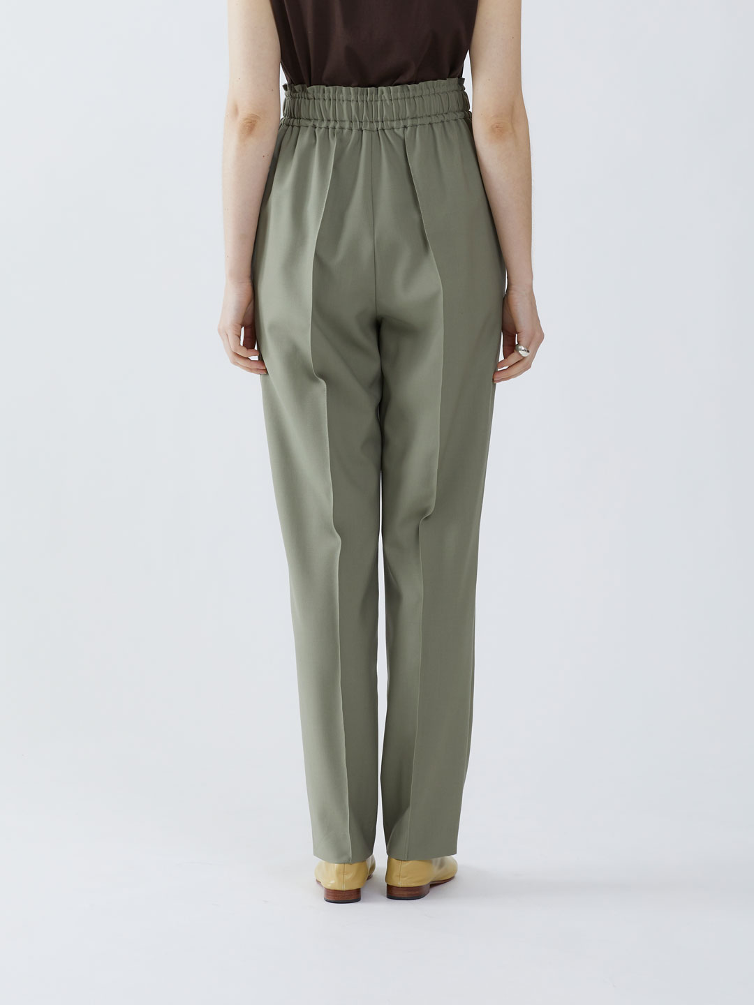 No.0144 Wool Easy Trousers - Sage