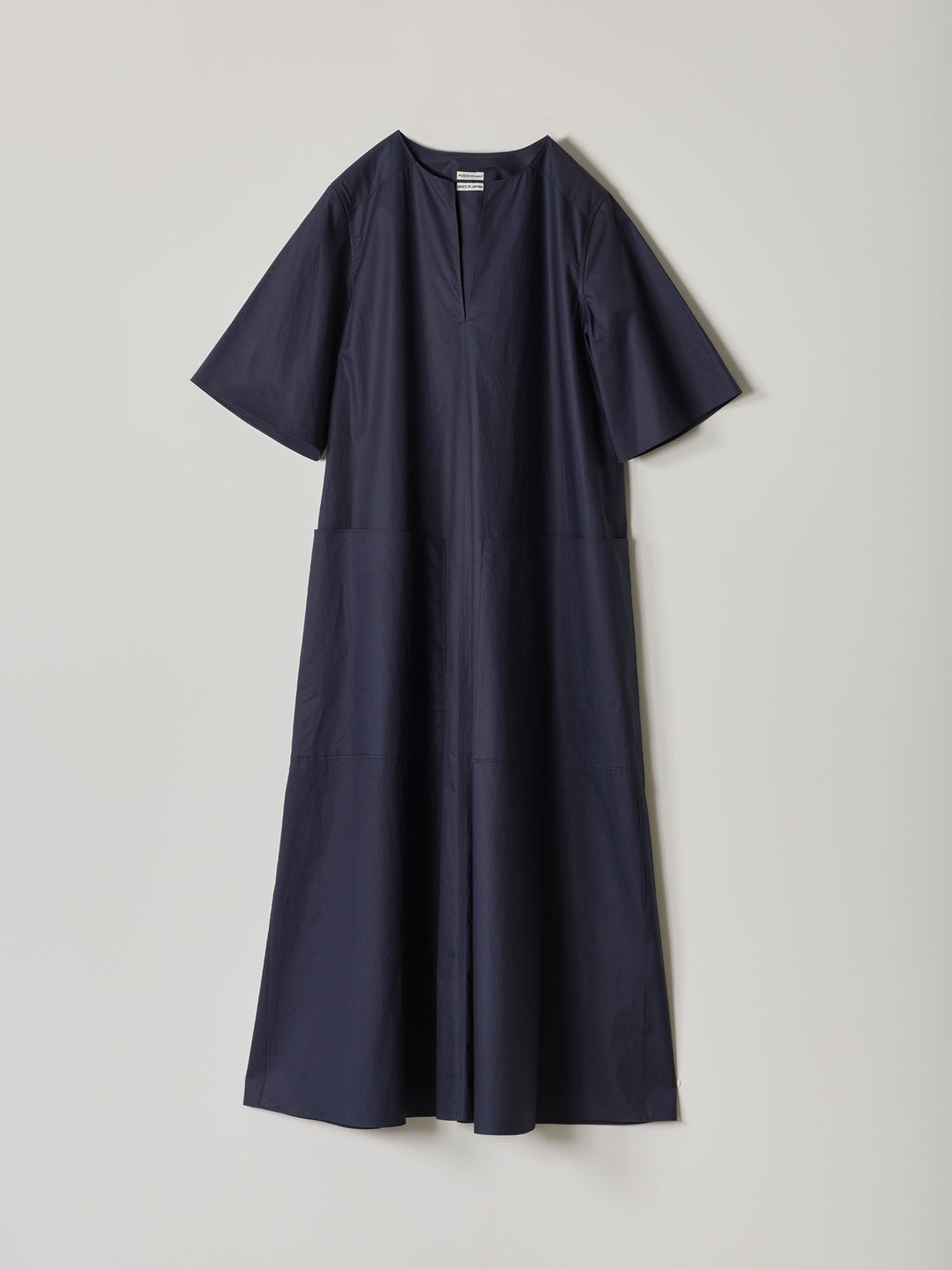 No 0085 Cotton Broad Long Dress - Navy