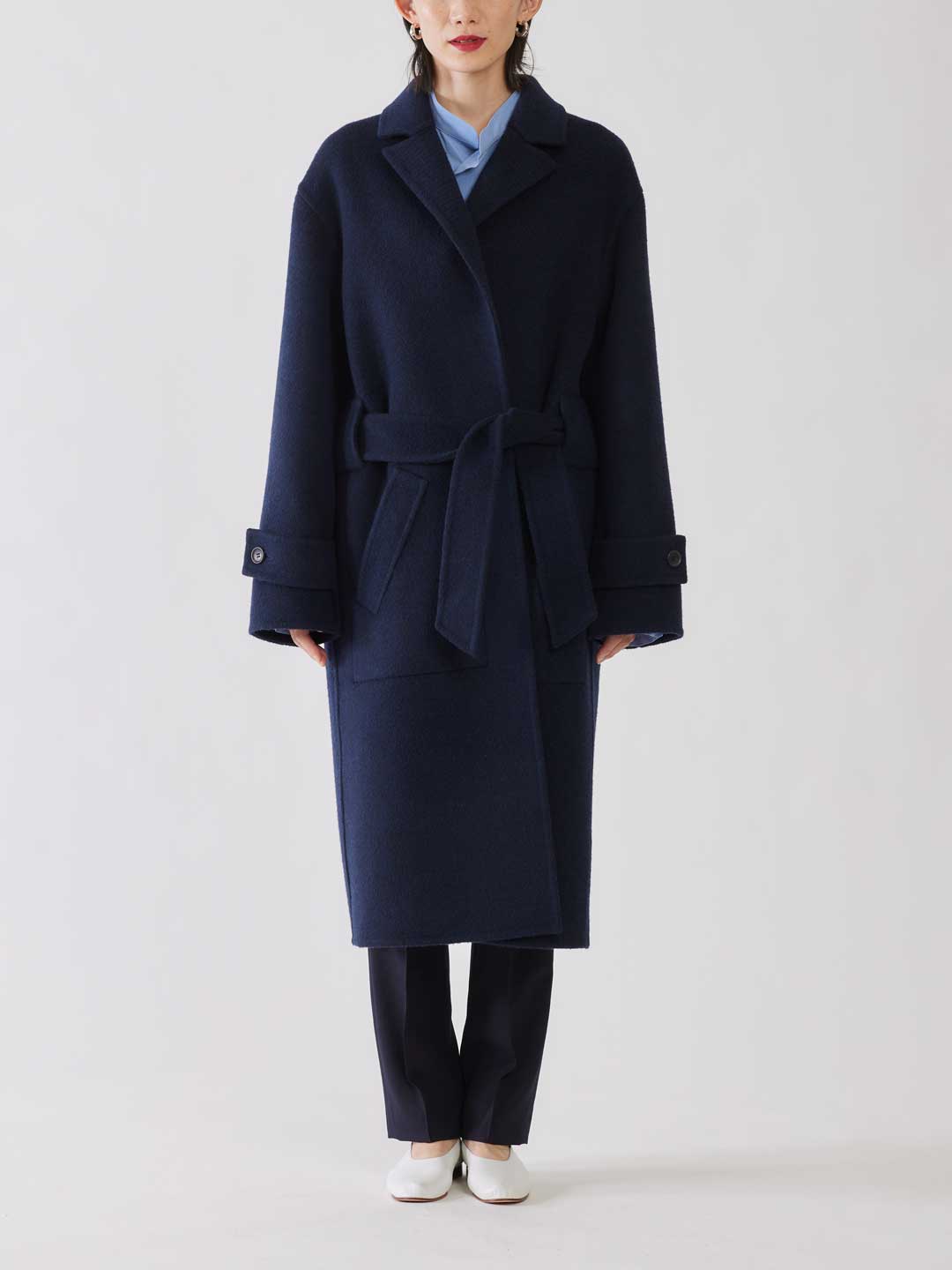 新品 POSTELEGANT 24AW ウールリバーコート 珍妙 L 