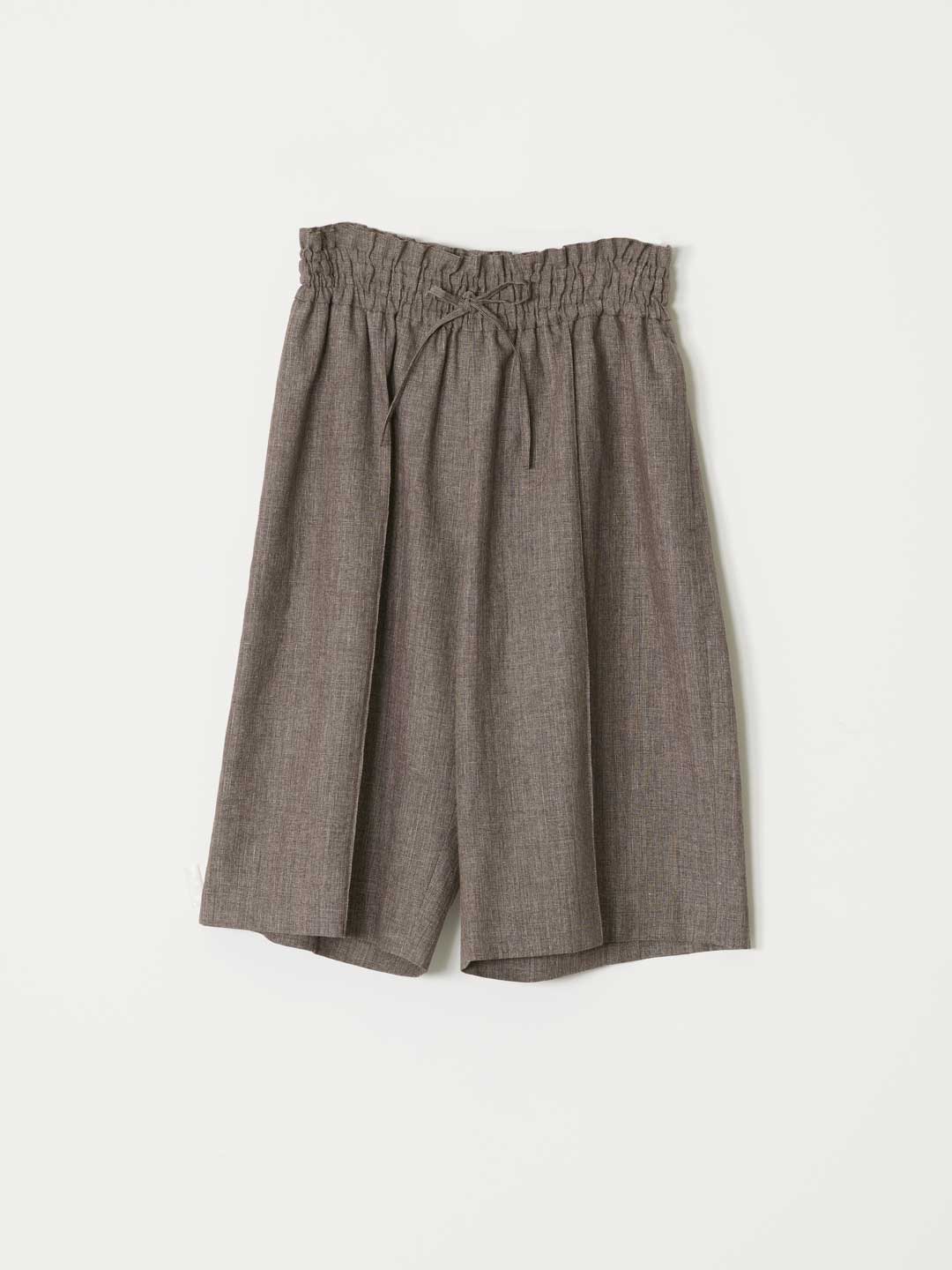 No.0300 Linen Wool Shorts - Brown