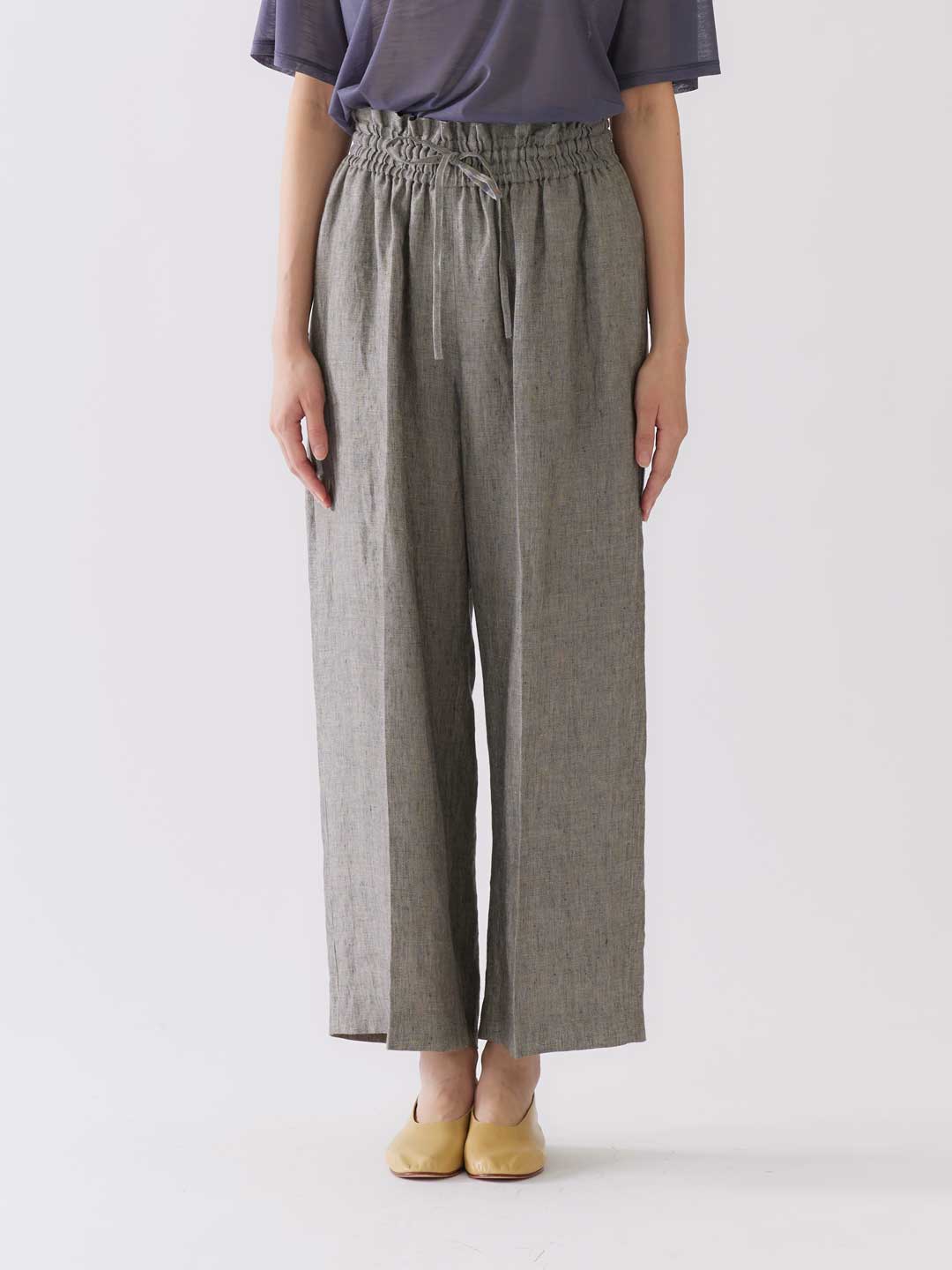 Linen Chambray Trousers - Grey