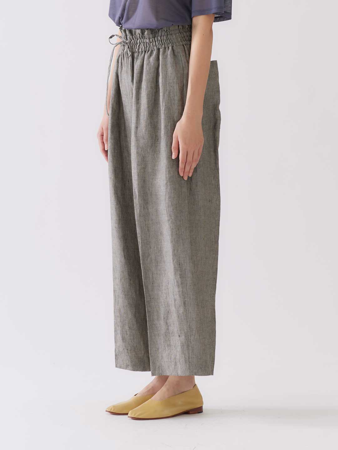 Linen Chambray Trousers - Grey