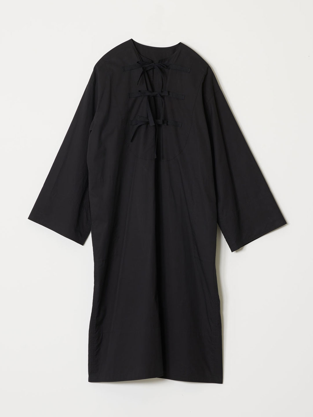 No.0310 Fine Cotton Twill Sack Dress - Black