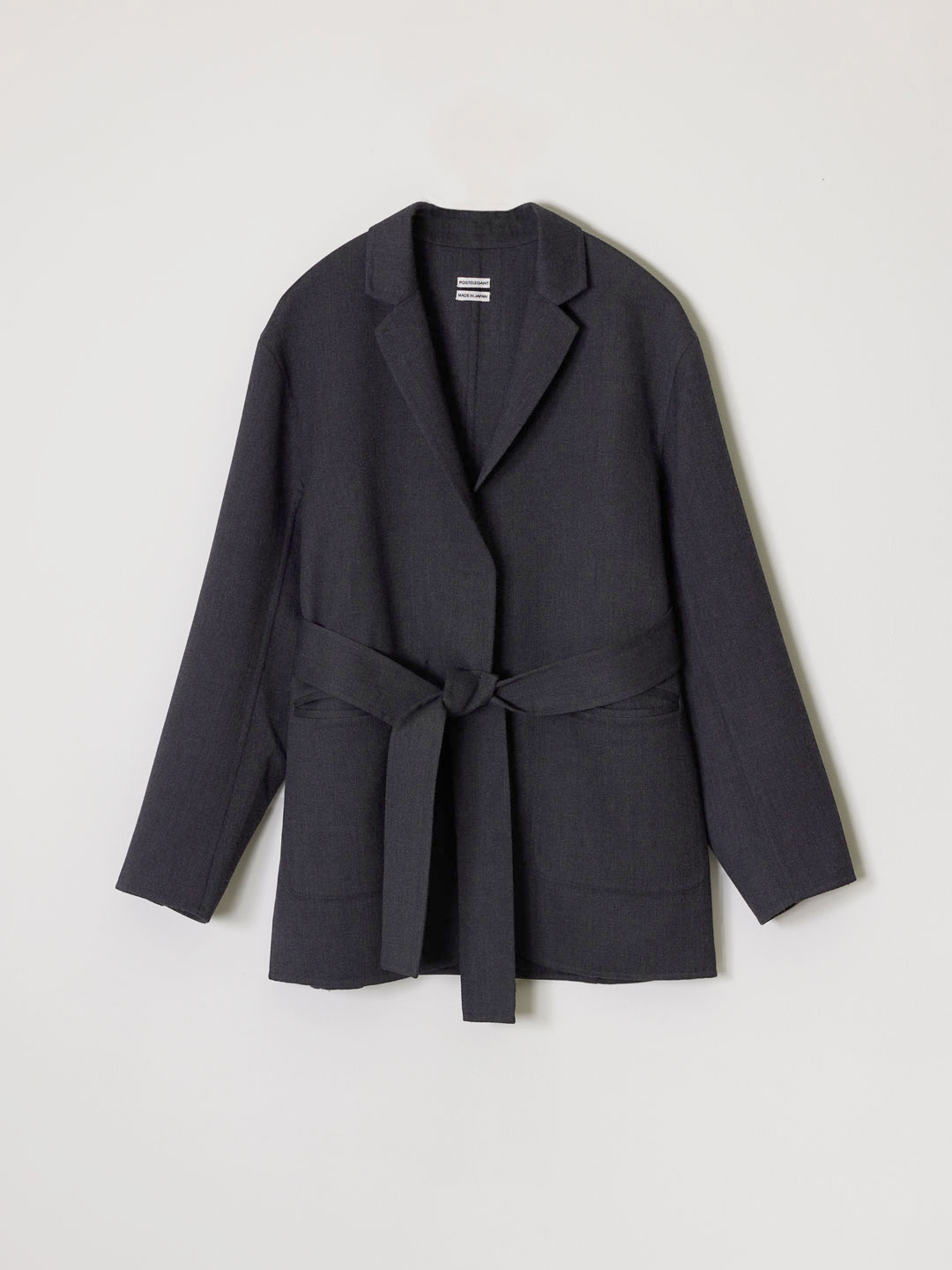 No.0333 Fine Wool Twill Rever Jacket - Charcoal Grey