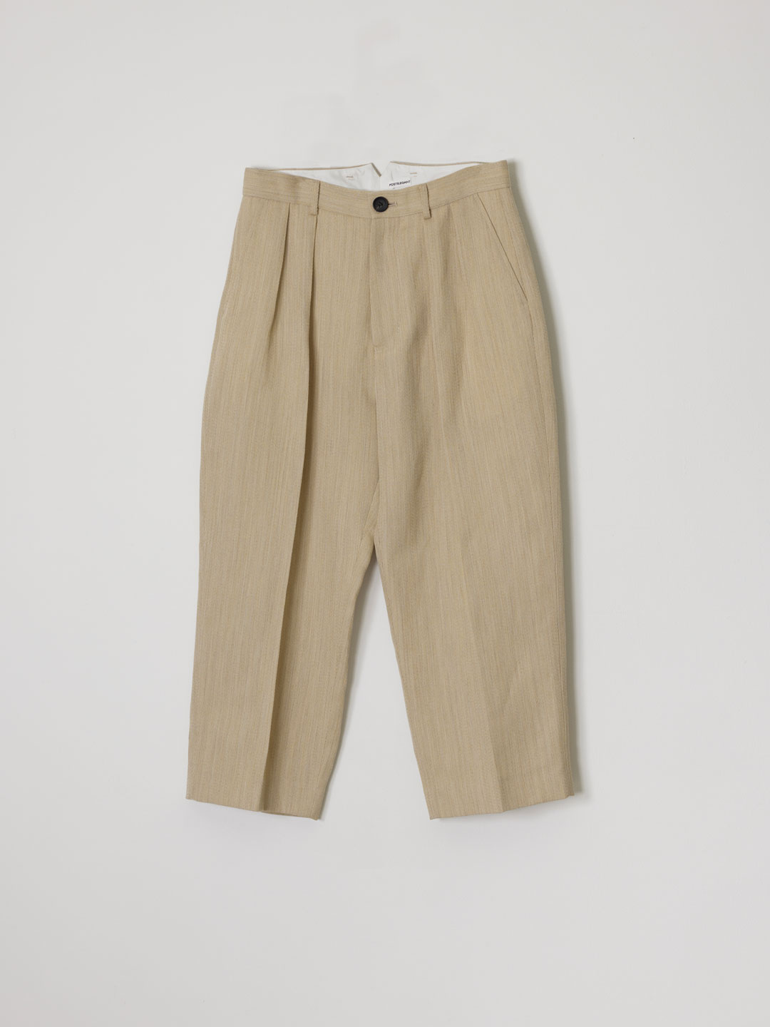 No.0343 Wool Washi Paper Trousers - Beige