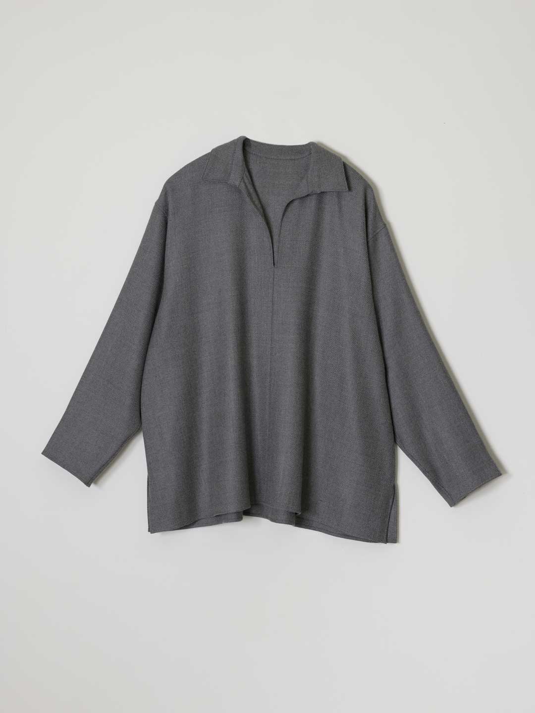 No.0344 Wool Pull-Over Shirt - Grey
