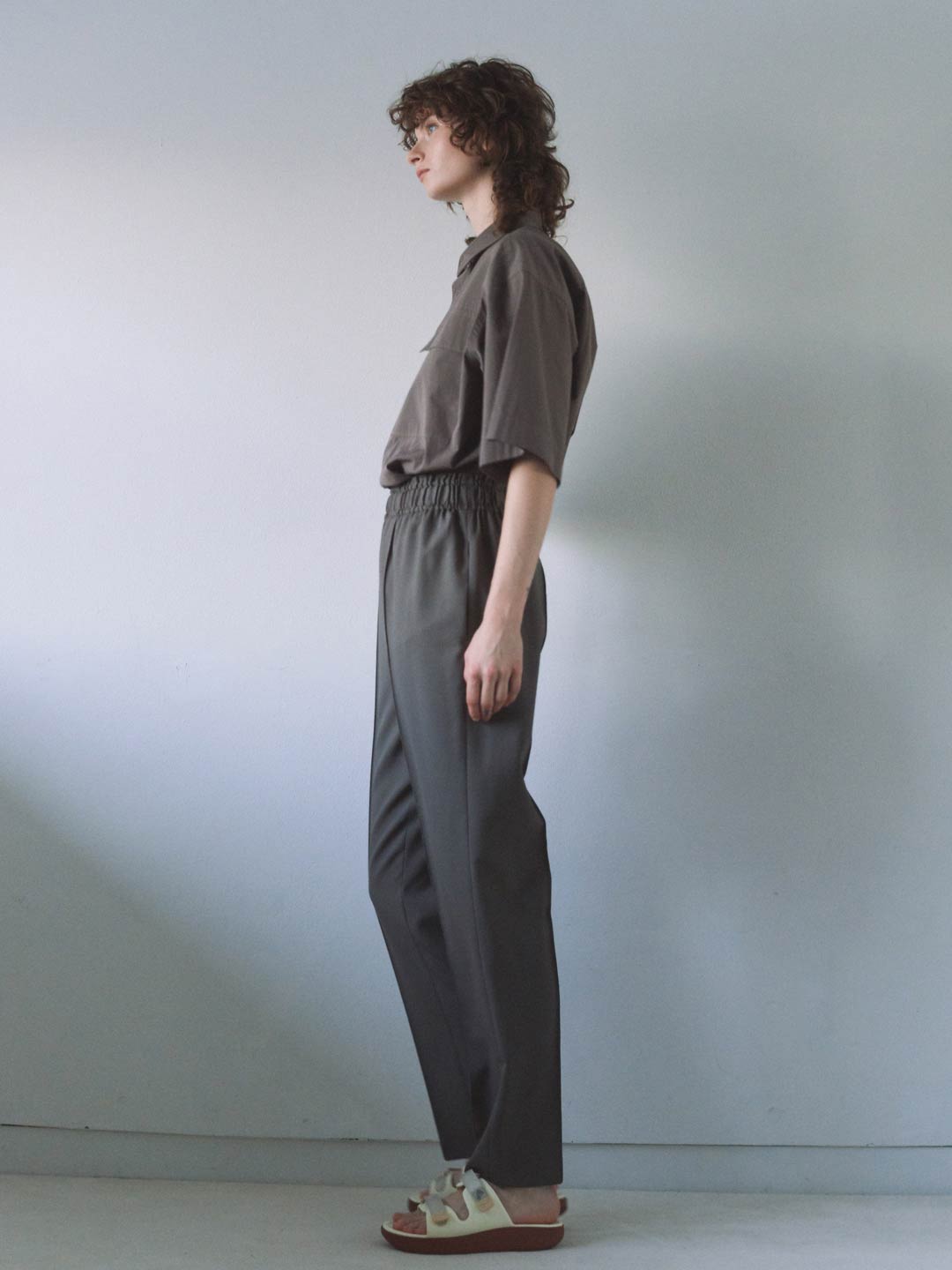 Wool Easy Trousers - Taupe