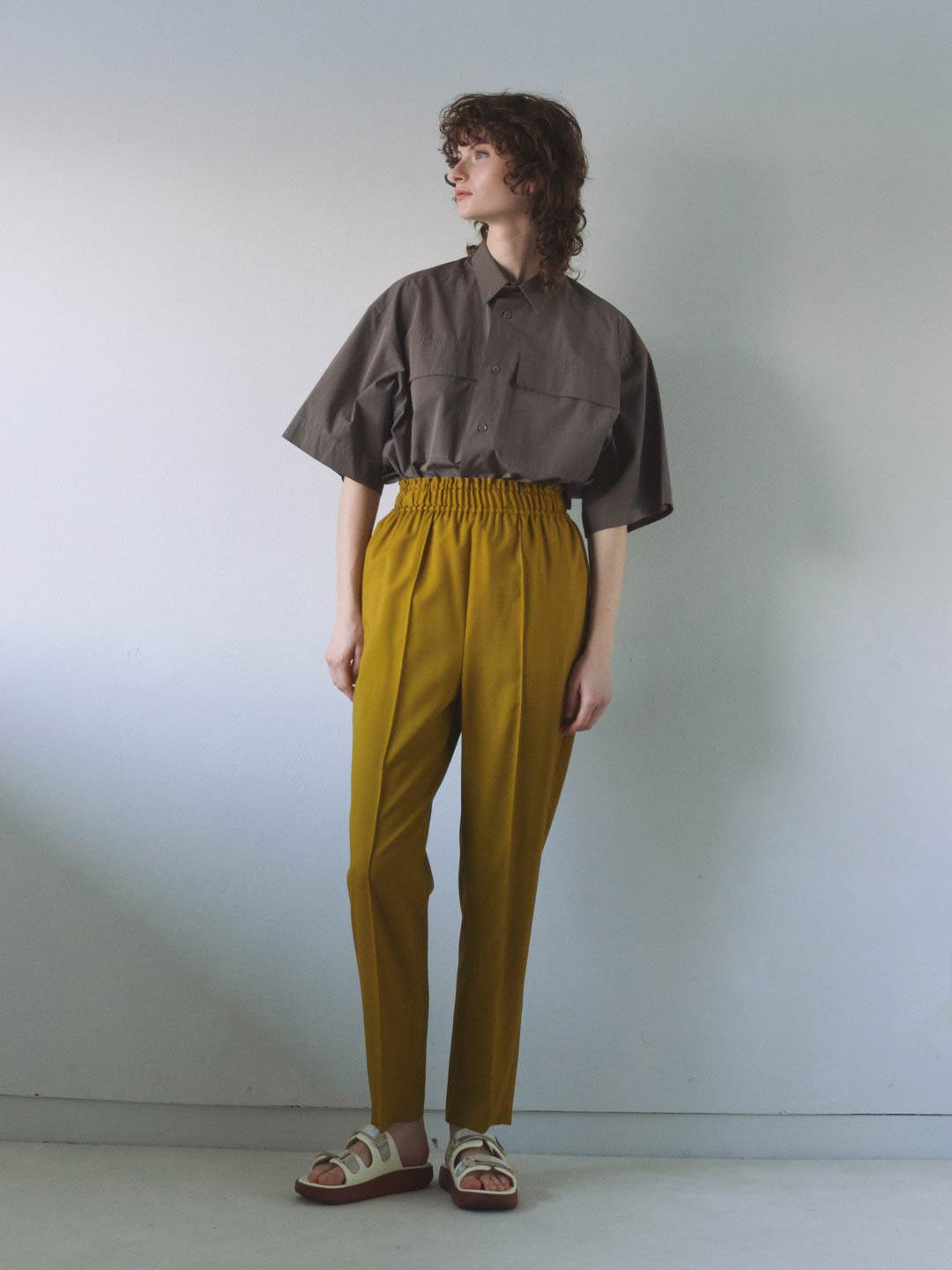 Wool Easy Trousers - Yellow