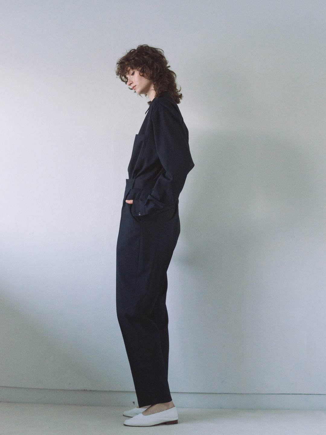 Wool Trousers - Navy