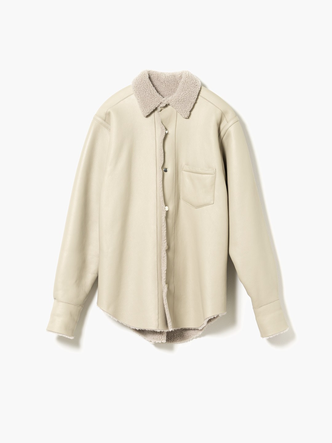 【予約販売】Mouton Shirt Jacket - Light Beige