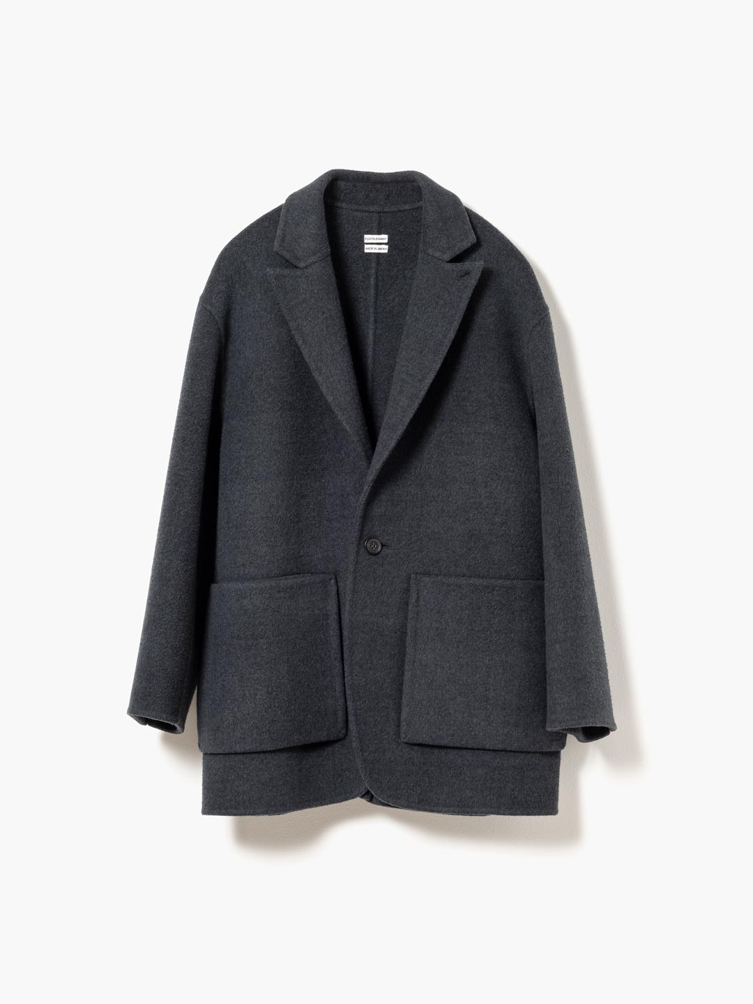 Extra Fine Wool Rever Short Coat - Heather Grey