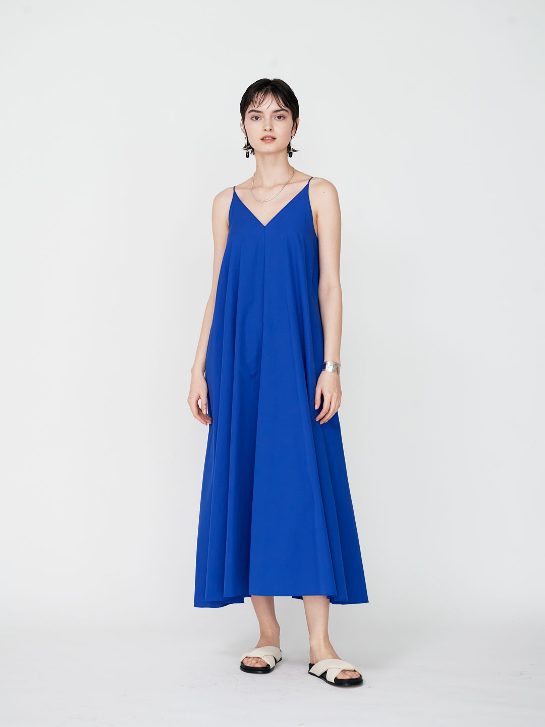 別注 High Count Cotton Cami Dress - Blue