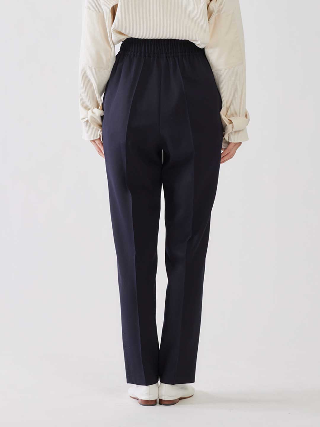 Wool Easy Trousers - Navy