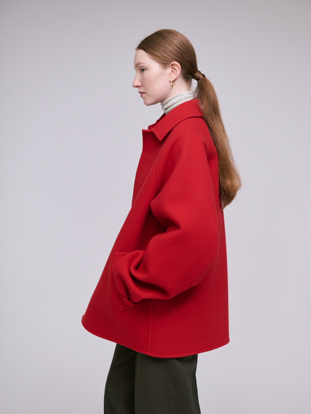 ロンスプ　ローレグ　ストーンレッド　M ML L POSTELEGANT(ポステレガント) | ウールリバーラグランショート